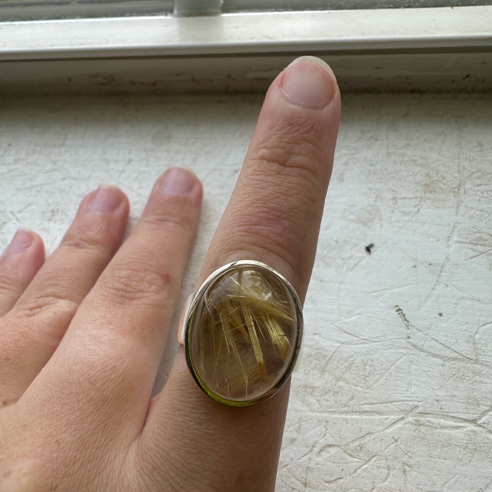 Sterling Silver 926 Rutilated Quartz Ring